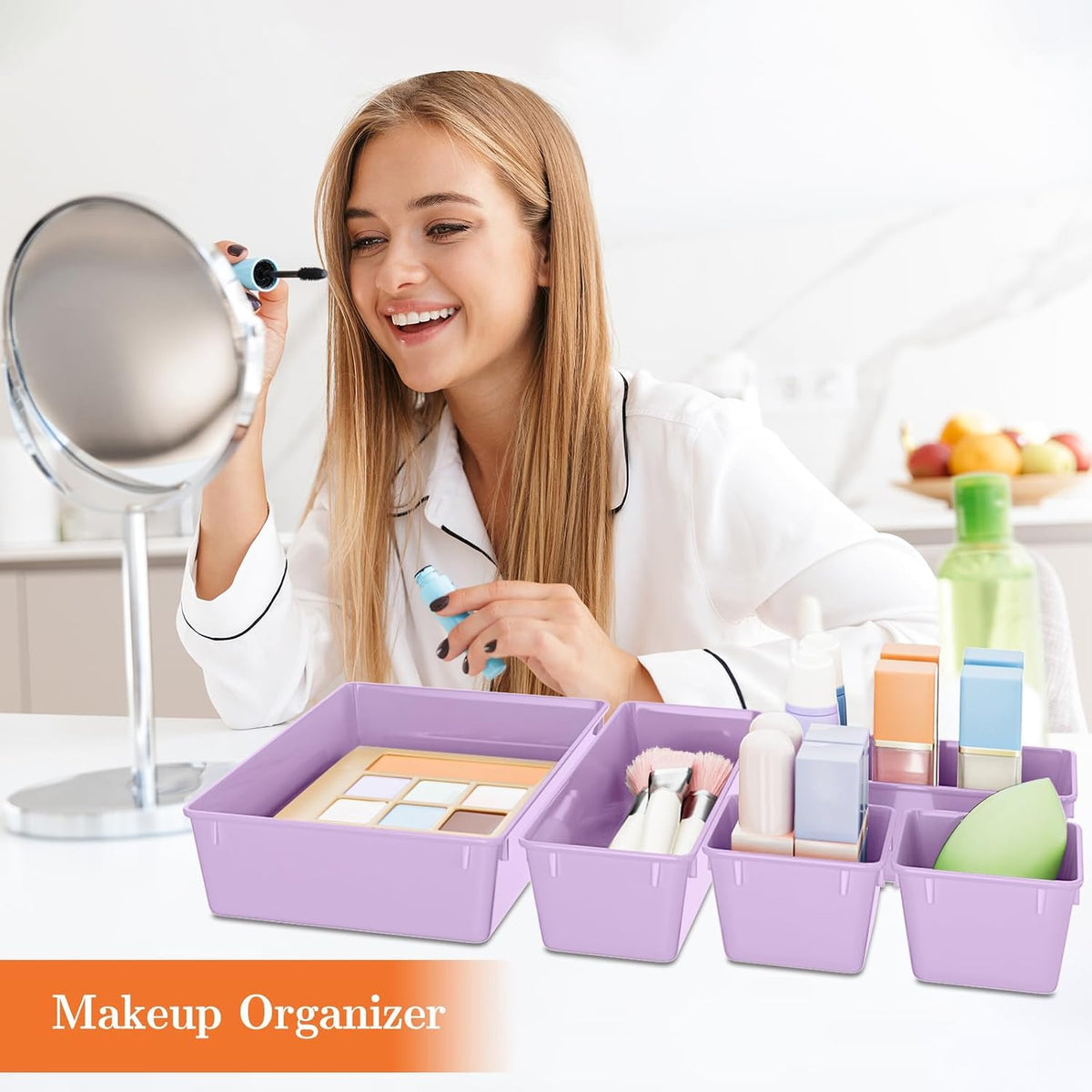 25 PCS Plastic Drawer Organizer, Versatile Organizer Trays & storage Bins