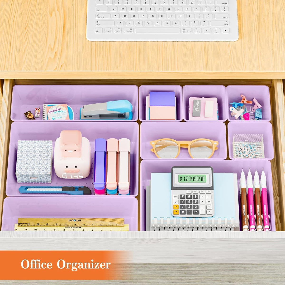 25 PCS Plastic Drawer Organizer, Versatile Organizer Trays & storage Bins