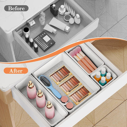 25 PCS Plastic Drawer Organizer, Versatile Organizer Trays & storage Bins