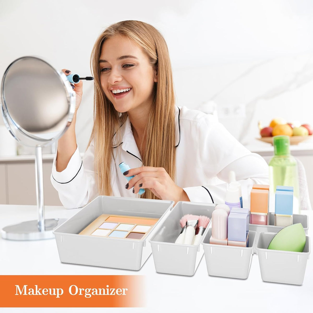 25 PCS Plastic Drawer Organizer, Versatile Organizer Trays & storage Bins