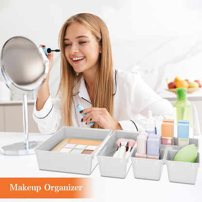 25 PCS Plastic Drawer Organizer, Versatile Organizer Trays & storage Bins