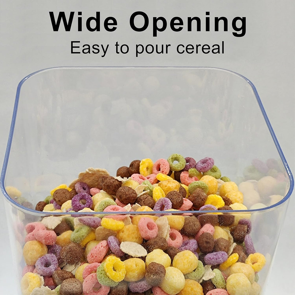 Cereal Dispenser Countertop 2Pc, Cereal Containers Storage, 5.5Qt Organization and Storage Containers for Kitchen, Snack Dispenser for Rice, Grains, Nuts, Dry Food, Oatmeal, Pet food, White