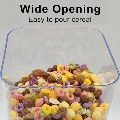 Cereal Dispenser Countertop 2Pc, Cereal Containers Storage, 5.5Qt Organization and Storage Containers for Kitchen, Snack Dispenser for Rice, Grains, Nuts, Dry Food, Oatmeal, Pet food, White