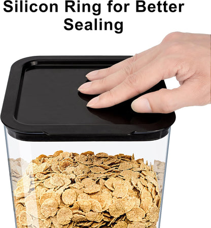 Cereal Dispenser Countertop 2Pc, Cereal Containers Storage, 5.5Qt Organization and Storage Containers for Kitchen, Snack Dispenser for Rice, Grains, Nuts, Dry Food, Oatmeal, Pet food, White
