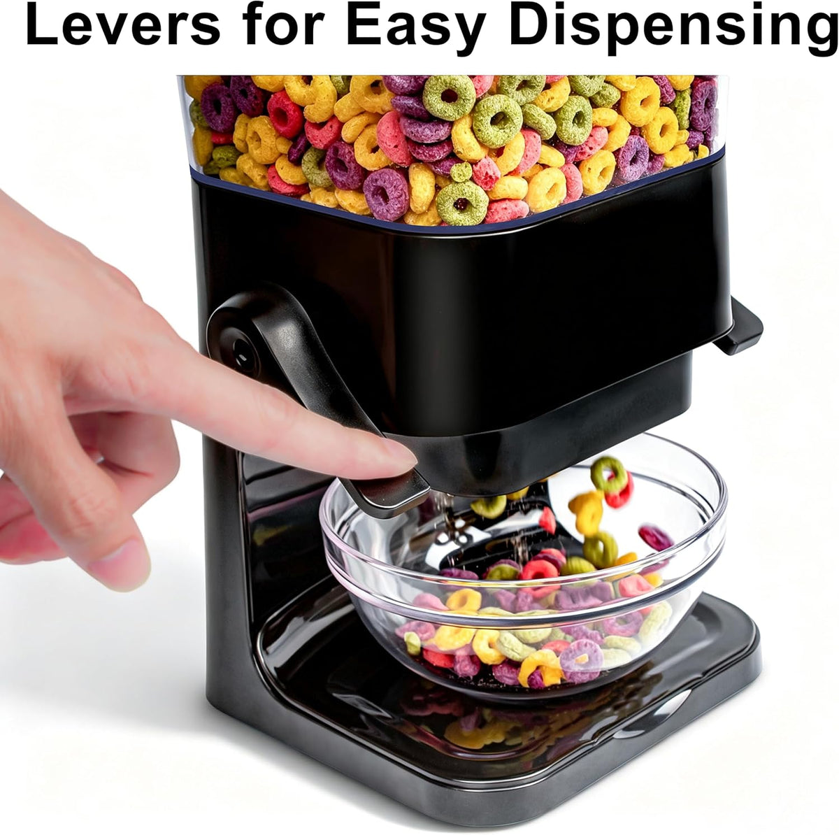 Cereal Dispenser Countertop 2Pc, Cereal Containers Storage, 5.5Qt Organization and Storage Containers for Kitchen, Snack Dispenser for Rice, Grains, Nuts, Dry Food, Oatmeal, Pet food, White
