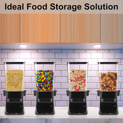 Cereal Dispenser Countertop 2Pc, Cereal Containers Storage, 5.5Qt Organization and Storage Containers for Kitchen, Snack Dispenser for Rice, Grains, Nuts, Dry Food, Oatmeal, Pet food, White