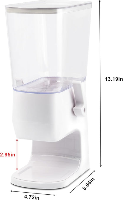 Cereal Dispenser Countertop 2Pc, Cereal Containers Storage, 5.5Qt Organization and Storage Containers for Kitchen, Snack Dispenser for Rice, Grains, Nuts, Dry Food, Oatmeal, Pet food, White