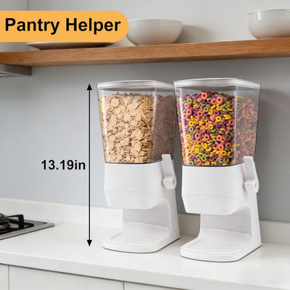 Cereal Dispenser Countertop 2Pc, Cereal Containers Storage, 5.5Qt Organization and Storage Containers for Kitchen, Snack Dispenser for Rice, Grains, Nuts, Dry Food, Oatmeal, Pet food, White