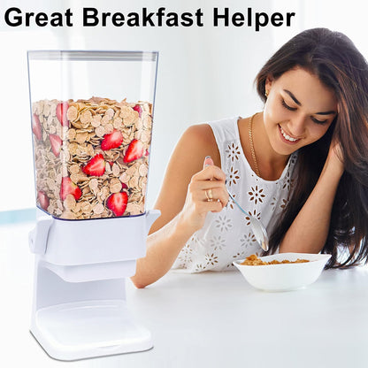 Cereal Dispenser Countertop 2Pc, Cereal Containers Storage, 5.5Qt Organization and Storage Containers for Kitchen, Snack Dispenser for Rice, Grains, Nuts, Dry Food, Oatmeal, Pet food, White