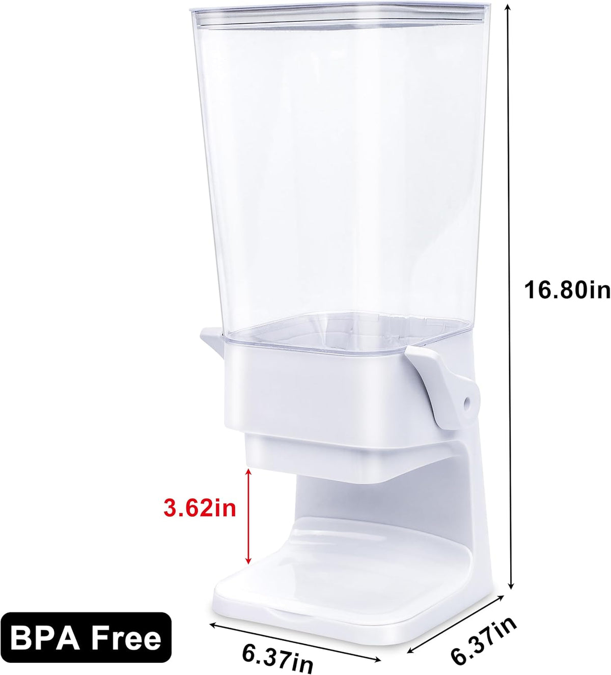 Cereal Dispenser Countertop 2Pc, Cereal Containers Storage, 5.5Qt Organization and Storage Containers for Kitchen, Snack Dispenser for Rice, Grains, Nuts, Dry Food, Oatmeal, Pet food, White