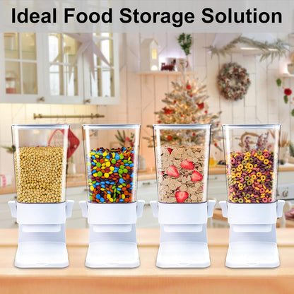 Cereal Dispenser Countertop 2Pc, Cereal Containers Storage, 5.5Qt Organization and Storage Containers for Kitchen, Snack Dispenser for Rice, Grains, Nuts, Dry Food, Oatmeal, Pet food, White