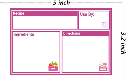 Freezer Meal Labels,3.2 X 5 Inches Freezer Pantry Labels for Bags Oil and Water Resistant Food Storage, Bags Meal with Instructions(50 Pcs Red)