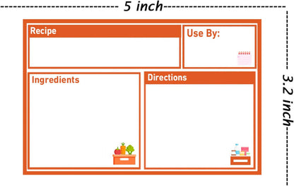 Freezer Meal Labels,3.2 X 5 Inches Freezer Pantry Labels for Bags Oil and Water Resistant Food Storage, Bags Meal with Instructions(50 Pcs Red)