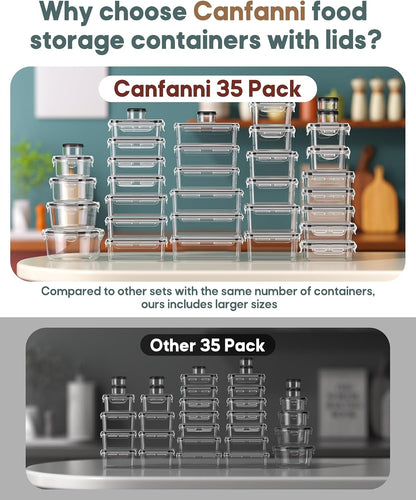 Food Storage Containers with Lids Airtight, (30 Lids & 30 Containers) Leak proof Containers Set for Kitchen, Meal Prep, BPA-Free, PVC-Free Plastic, Microwave/Dishwasher Safe, Extra Labels & Pen