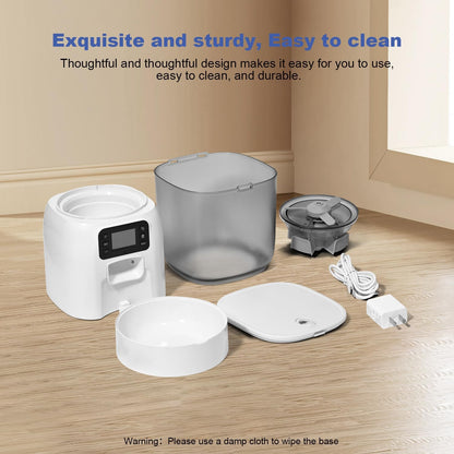 Automatic Cat Feeder, 3L Cat Food Dispenser with 10s Voice Recorder, Pet Feeder up to 8 Meals per Day, Timed Dog Feeder