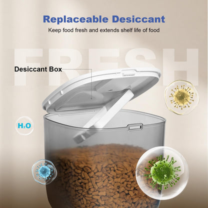 Automatic Cat Feeder, 3L Cat Food Dispenser with 10s Voice Recorder, Pet Feeder up to 8 Meals per Day, Timed Dog Feeder