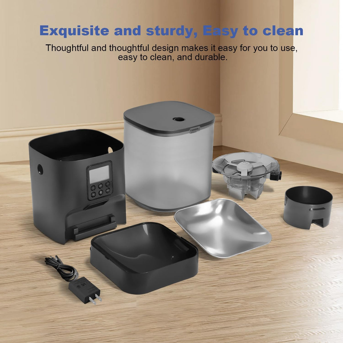 Automatic Cat Feeder, 3L Cat Food Dispenser with 10s Voice Recorder, Pet Feeder up to 8 Meals per Day, Timed Dog Feeder