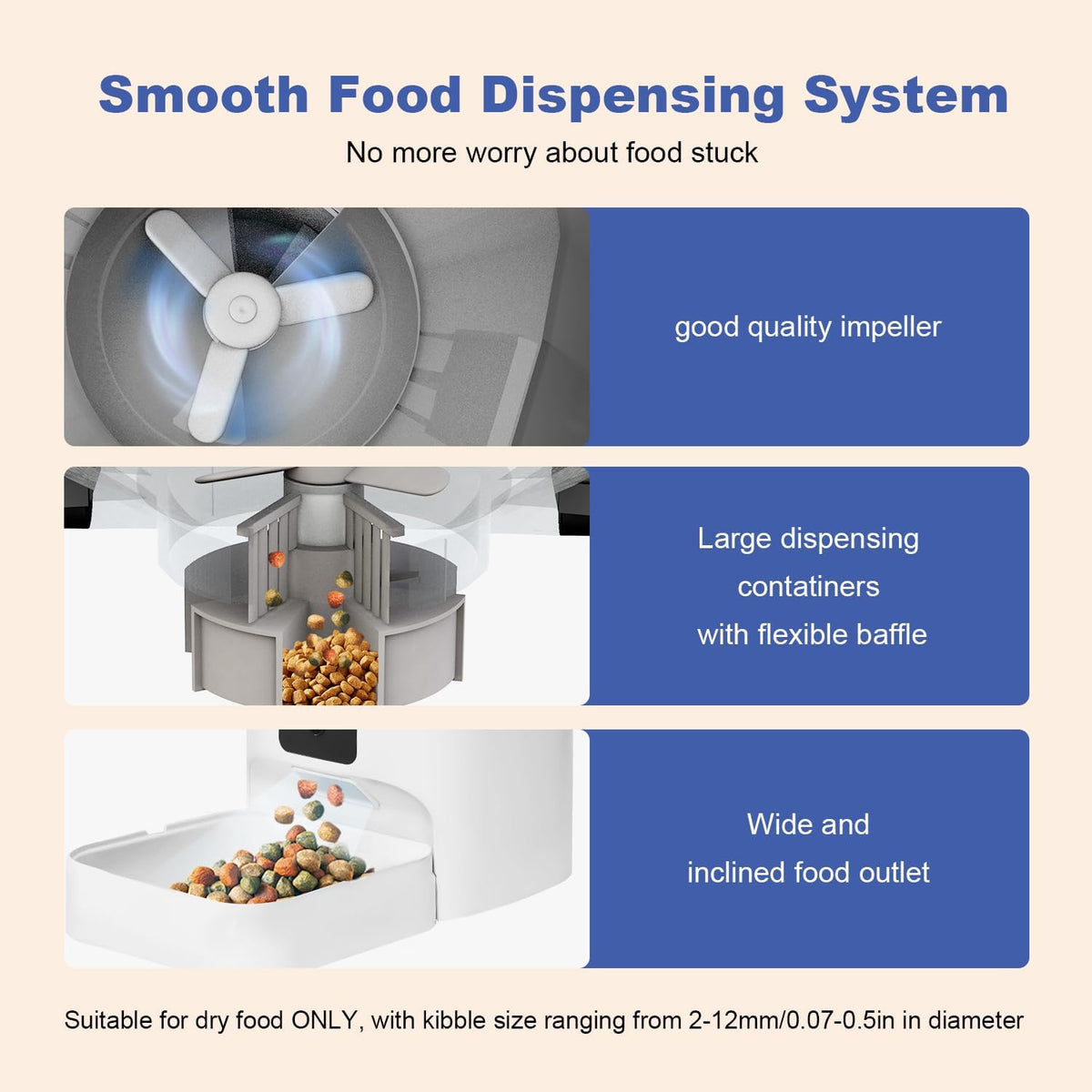 Automatic Cat Feeder, 3L Cat Food Dispenser with 10s Voice Recorder, Pet Feeder up to 8 Meals per Day, Timed Dog Feeder