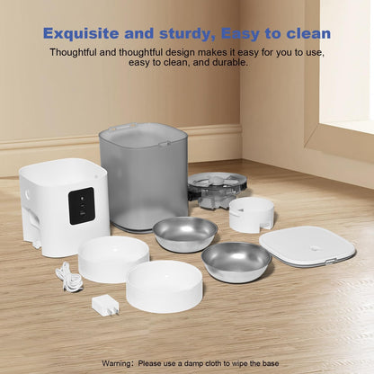 Automatic Cat Feeder, 3L Cat Food Dispenser with 10s Voice Recorder, Pet Feeder up to 8 Meals per Day, Timed Dog Feeder