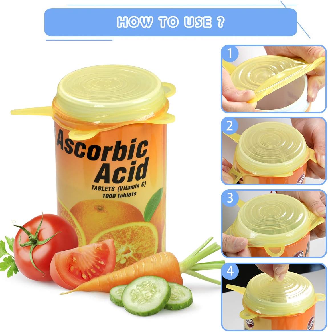 Silicone Stretch Lids, 12 Pack Small, Reusable Durable Food Storage Covers for Cups Small Bowls Cans Jars Fruits Vegetables, the Same Sizes of 2.6 Inch (Can Stretches to 3.5 Inches)