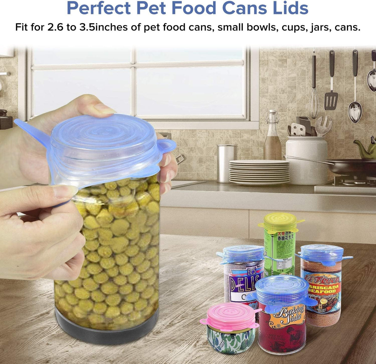 Silicone Stretch Lids, 12 Pack Small, Reusable Durable Food Storage Covers for Cups Small Bowls Cans Jars Fruits Vegetables, the Same Sizes of 2.6 Inch (Can Stretches to 3.5 Inches)