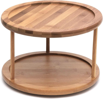 8302 Bamboo Wood 2-Tier 10" Kitchen Turntable