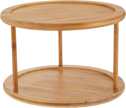 8302 Bamboo Wood 2-Tier 10" Kitchen Turntable