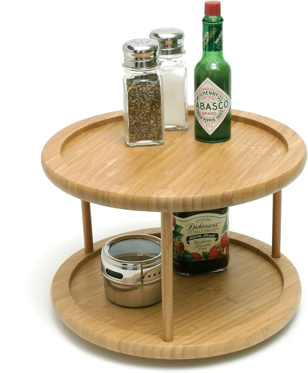 8302 Bamboo Wood 2-Tier 10" Kitchen Turntable