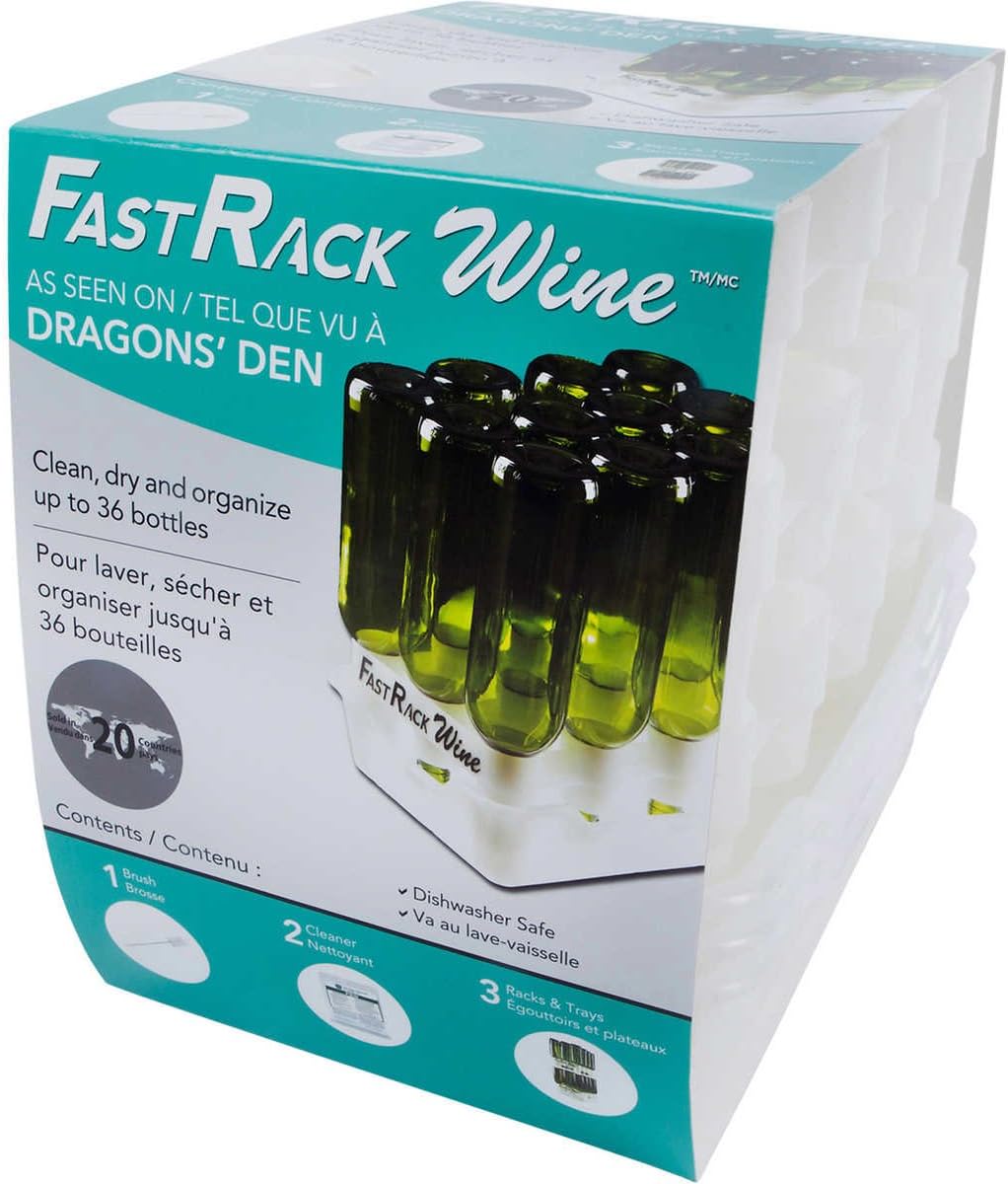 FASTFERMENT - 12-Bottle Drying Rack & Tray| Bottle Drying Tree Alternative | Dry & Store your Wine or Bomber/Belgian Bottles | 2-Stackable Racks, 1 Tray | Dishwasher Safe | Home Brewing Supplies