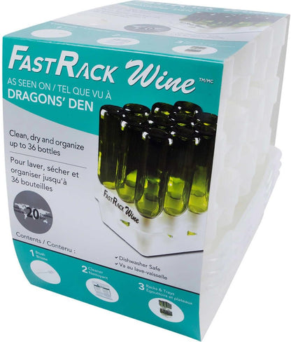 FASTFERMENT - 12-Bottle Drying Rack & Tray| Bottle Drying Tree Alternative | Dry & Store your Wine or Bomber/Belgian Bottles | 2-Stackable Racks, 1 Tray | Dishwasher Safe | Home Brewing Supplies