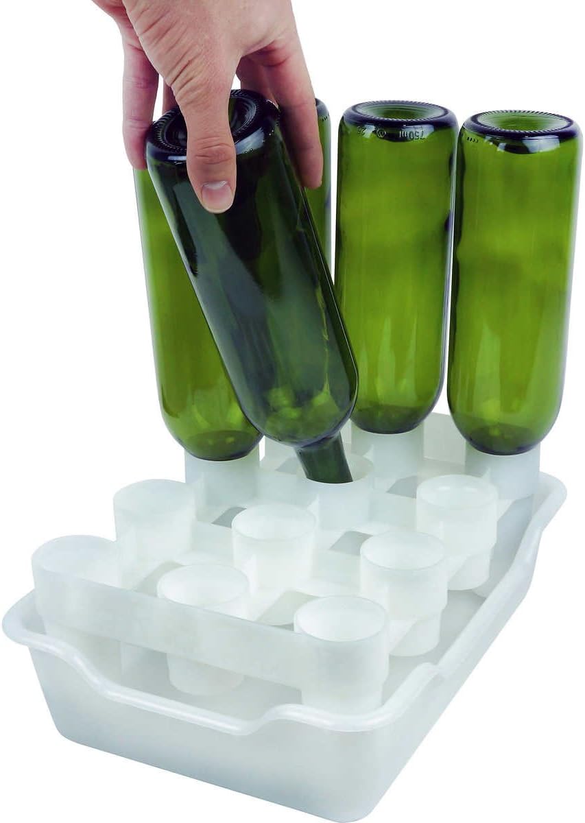 FASTFERMENT - 12-Bottle Drying Rack & Tray| Bottle Drying Tree Alternative | Dry & Store your Wine or Bomber/Belgian Bottles | 2-Stackable Racks, 1 Tray | Dishwasher Safe | Home Brewing Supplies