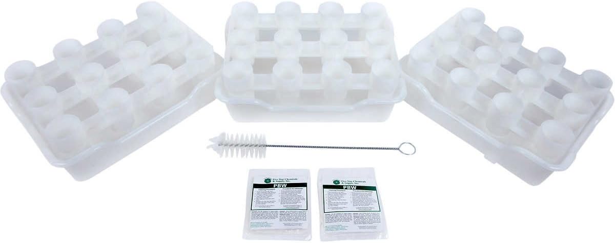 FASTFERMENT - 12-Bottle Drying Rack & Tray| Bottle Drying Tree Alternative | Dry & Store your Wine or Bomber/Belgian Bottles | 2-Stackable Racks, 1 Tray | Dishwasher Safe | Home Brewing Supplies