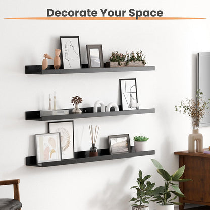 Floating Shelves for Wall Decor and Storage, Brown, 6Pcs 15.7''