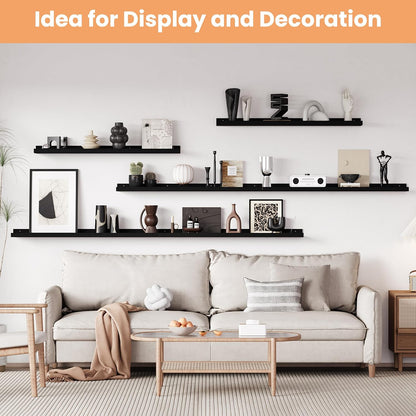 Floating Shelves for Wall Decor and Storage, Brown, 6Pcs 15.7''