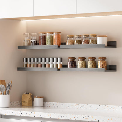 Floating Shelves for Wall Decor and Storage, Brown, 6Pcs 15.7''