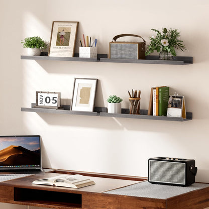 Floating Shelves for Wall Decor and Storage, Brown, 6Pcs 15.7''
