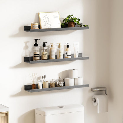 Floating Shelves for Wall Decor and Storage, Brown, 6Pcs 15.7''