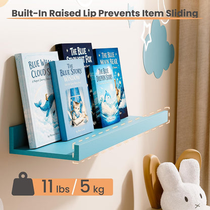 Floating Shelves for Wall Decor and Storage, Brown, 6Pcs 15.7''