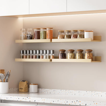 Floating Shelves for Wall Decor and Storage, Brown, 6Pcs 15.7''