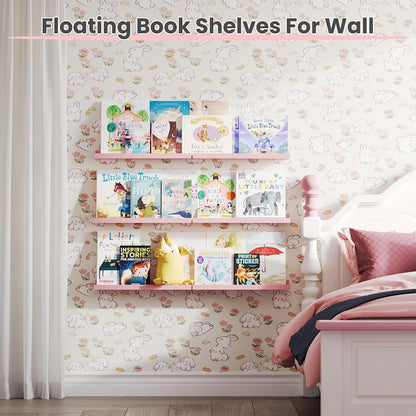 Floating Shelves for Wall Decor and Storage, Brown, 6Pcs 15.7''