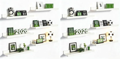 Floating Shelves for Wall Decor and Storage, Brown, 6Pcs 15.7''