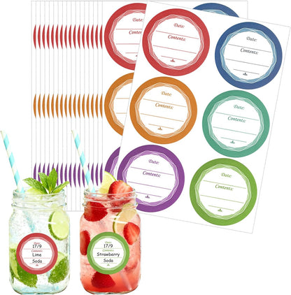 Canning Label Stickers Set with Chalk Markers for Mason Jars