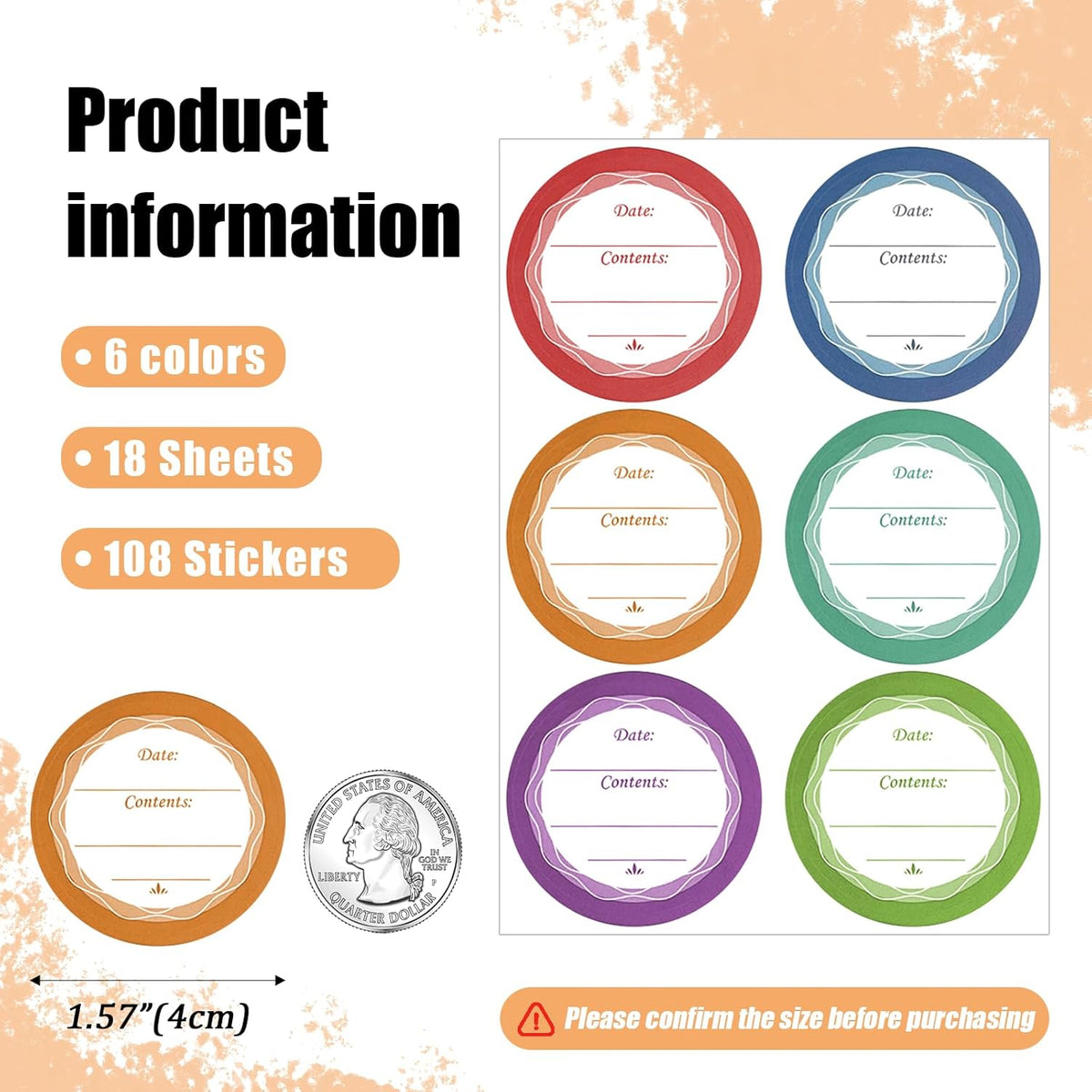 Canning Label Stickers Set with Chalk Markers for Mason Jars