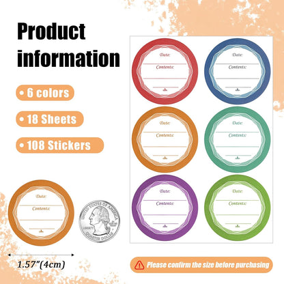 Canning Label Stickers Set with Chalk Markers for Mason Jars