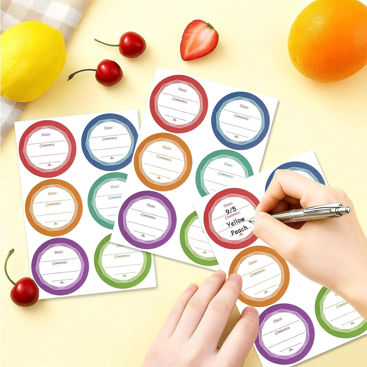 Canning Label Stickers Set with Chalk Markers for Mason Jars