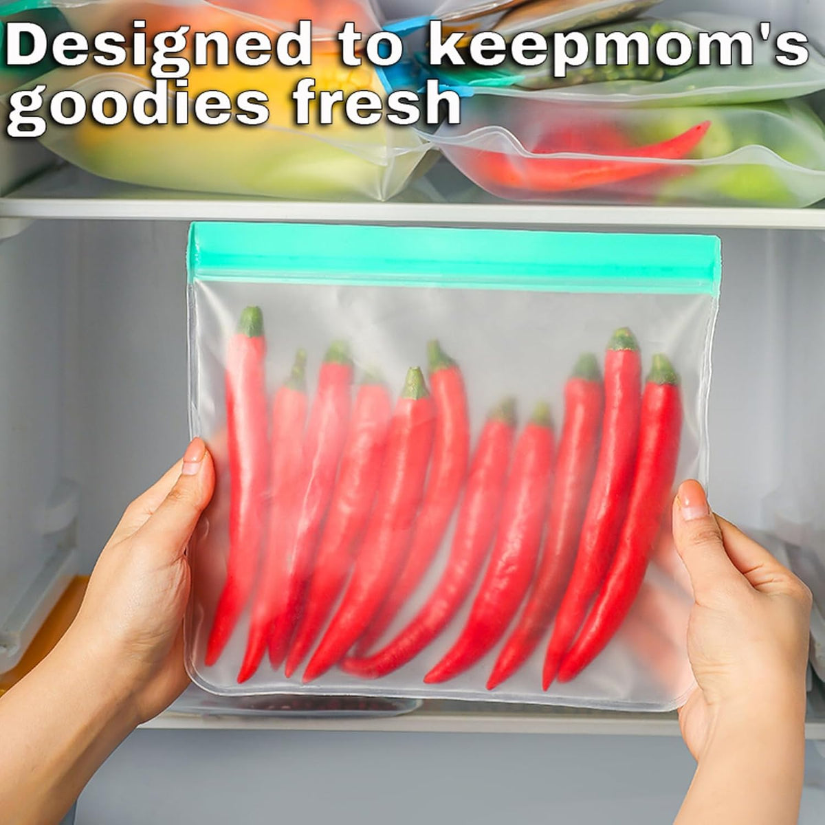Reusable Snack Bags, BPA Free PEVA, Small Snack Size