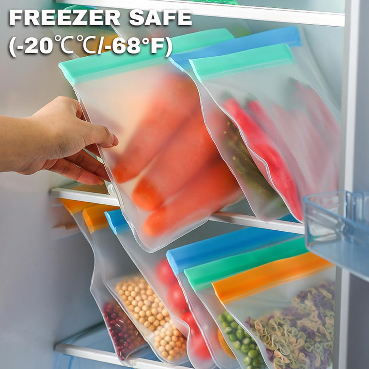 Reusable Snack Bags, BPA Free PEVA, Small Snack Size