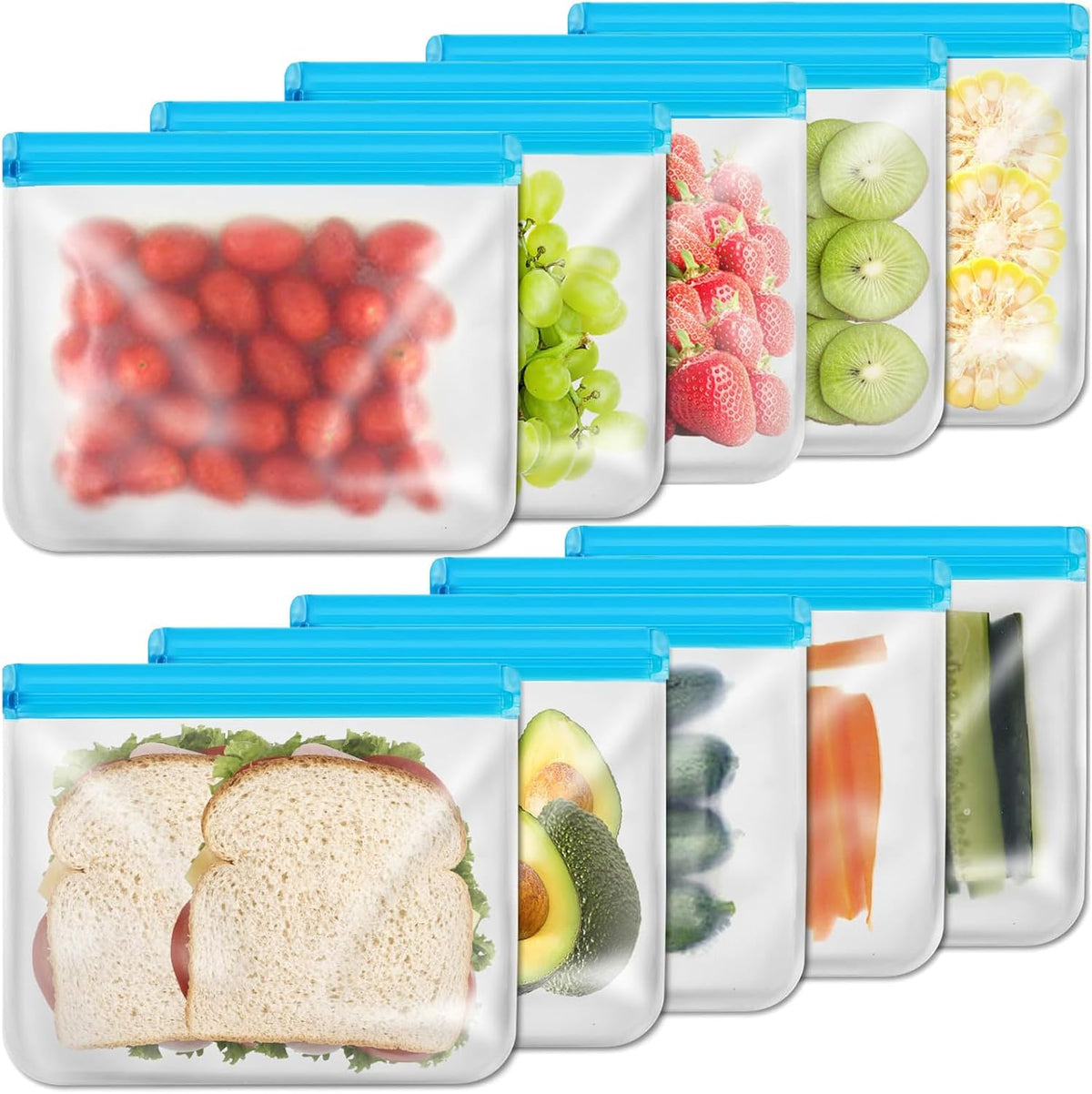 Reusable Snack Bags, BPA Free PEVA, Small Snack Size