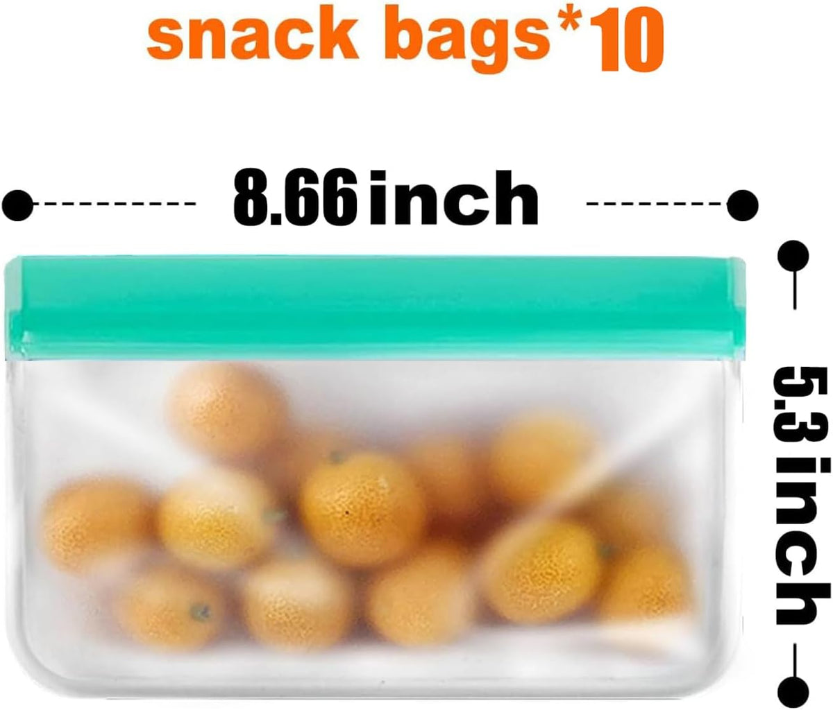 Reusable Snack Bags, BPA Free PEVA, Small Snack Size