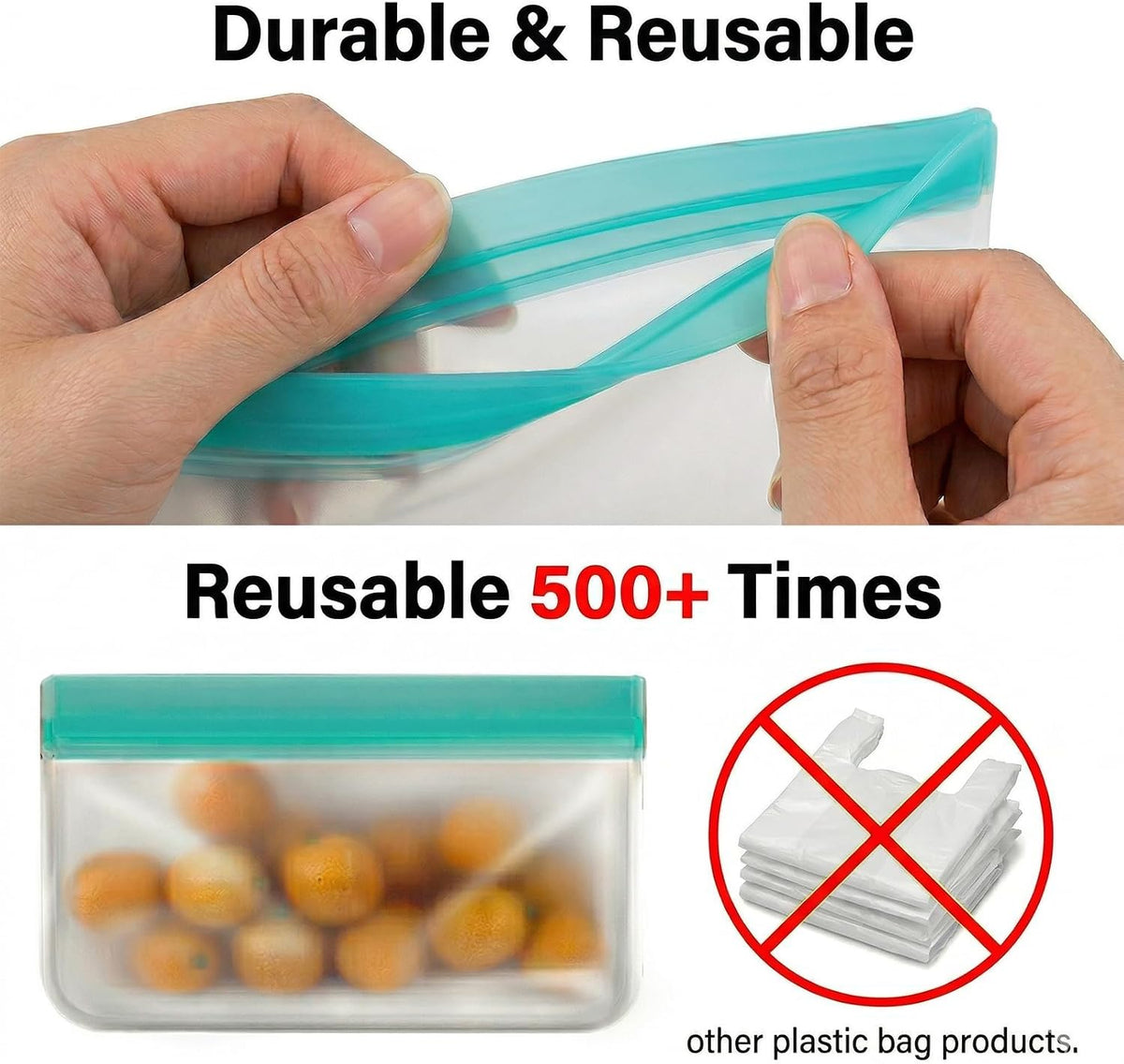 Reusable Snack Bags, BPA Free PEVA, Small Snack Size